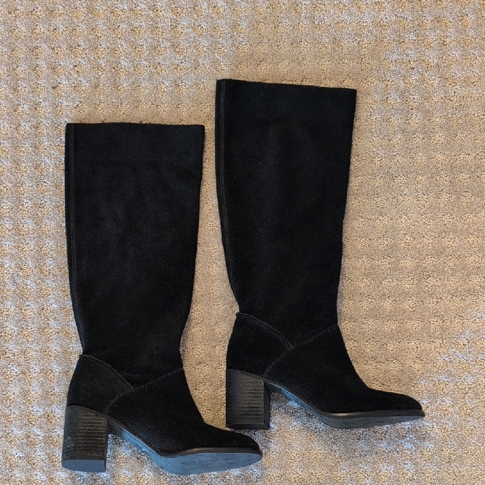 Frye Black Suede Slouchy Tall Boot Phoebe